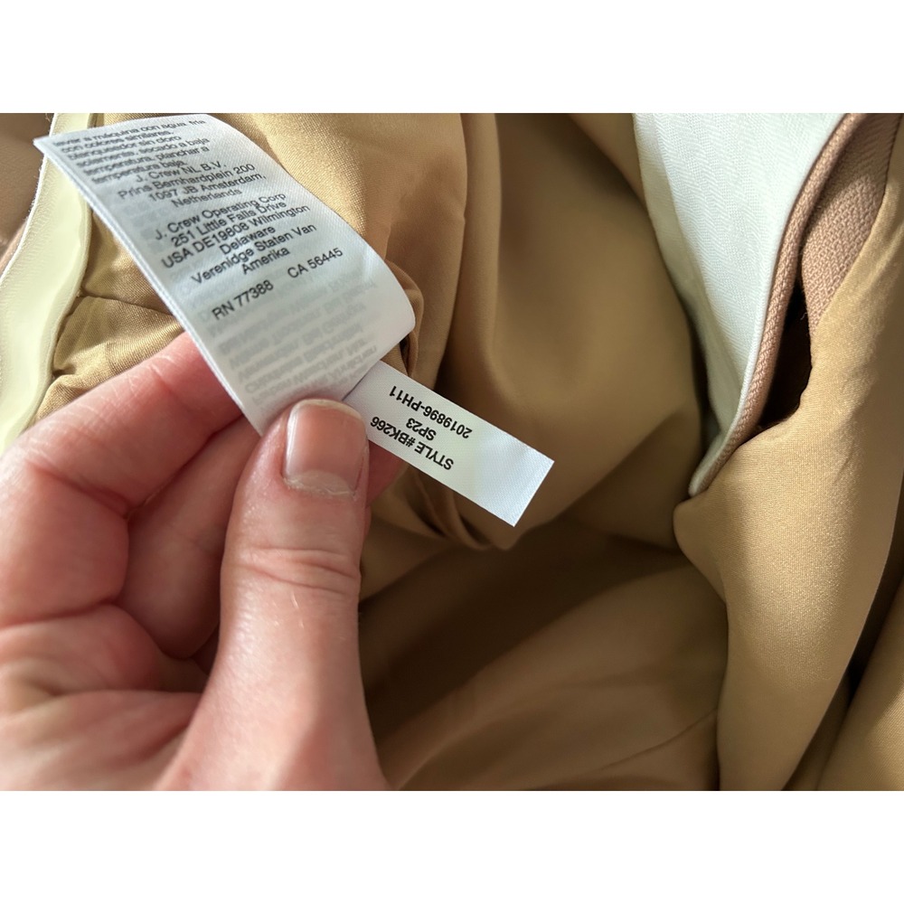 NWT J.Crew Trousers Camel Tan 14 Nova Fides Italian Wool Blend Pockets - Picture 9 of 10